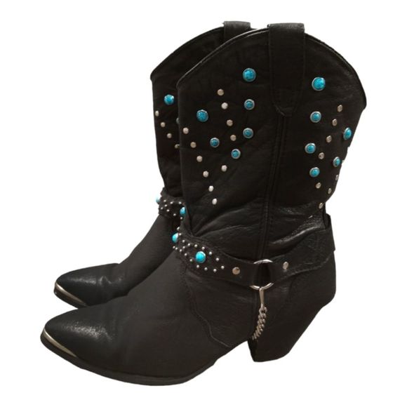 dingo Shoes - DINGO ACME BOOTS Vintage Women's Southwestern Style Embellished Cowboy Boots Sz8